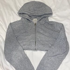 Brandy Melville Cropped gray zip up jacket